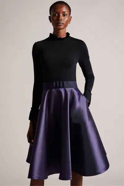 Трикотажное платье с пышной юбкой Zadi и оборками Ted Baker, синий
