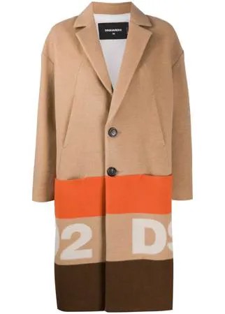 Dsquared2 однобортное пальто-кокон с логотипом