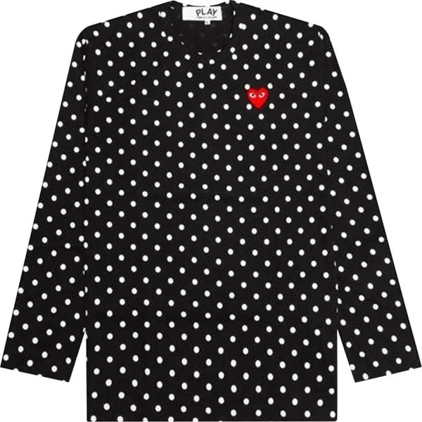 Футболка Comme des Garçons PLAY Polka Dot Long-Sleeve T-Shirt 'Black', черный