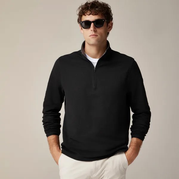 Функциональный свитер с полумолнией и технологией Coolmax J.Crew, черный