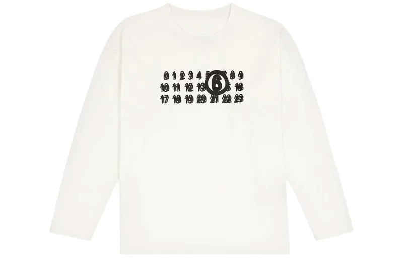 Футболка женская серая/белая Mm6 Maison Margiela