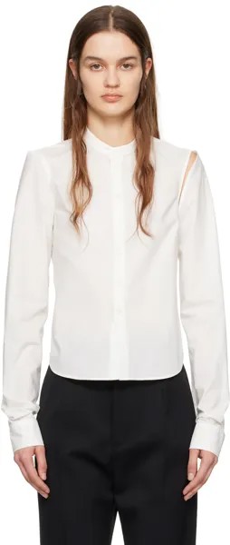 Белая рубашка с вырезом Mm6 Maison Margiela
