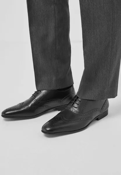Деловые туфли на шнуровке OXFORD BROGUE WIDE FIT Next, цвет black