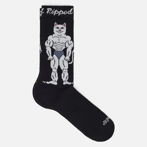 Носки  унисекс RIPNDIP, высокие, размер 40-46, черный