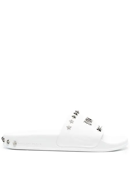 Philipp Plein сандалии Gothic Plein с заклепками, белый