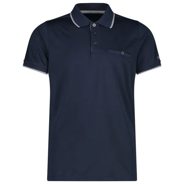 Рубашка поло Cmp Polo Polyester, цвет Black Blue/Cemento
