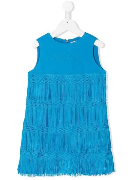 Alberta Ferretti Kids платье мини с бахромой