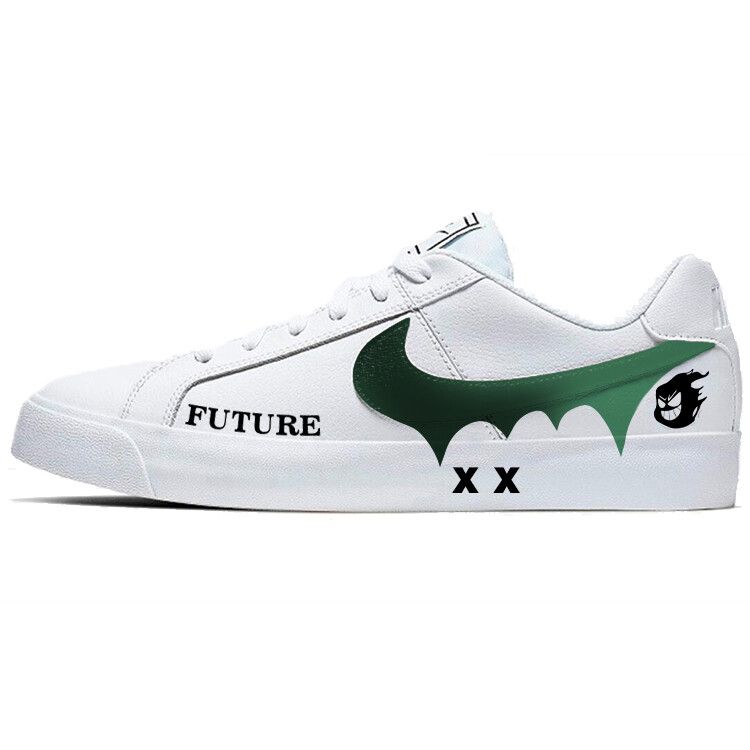 Кроссовки Nike Court Royale Skateboarding Shoes Unisex Low-top White/Green, зеленый