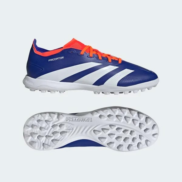 Футбольные бутсы Predator League Turf Adidas, цвет Lucid Blue/Cloud White/Solar Red