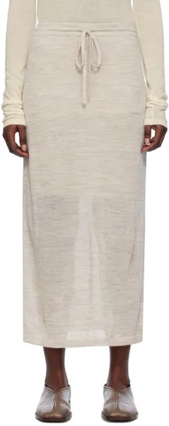 Серо-коричневая многослойная длинная юбка Lauren Manoogian