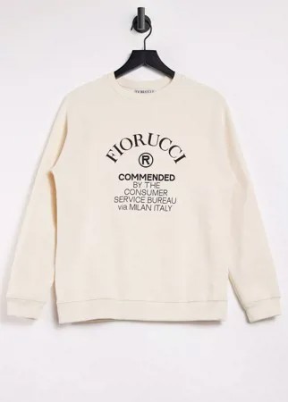 Кремовый свитшот с логотипом Fiorucci Commended-Белый