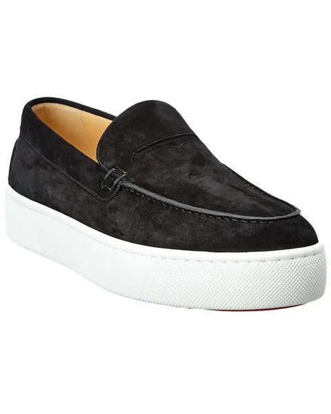 Christian Louboutin Paqueboat Замшевые кроссовки на платформе, черный