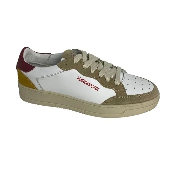 Мужская обувь Hard Work Sneakers S03 White Beige Red