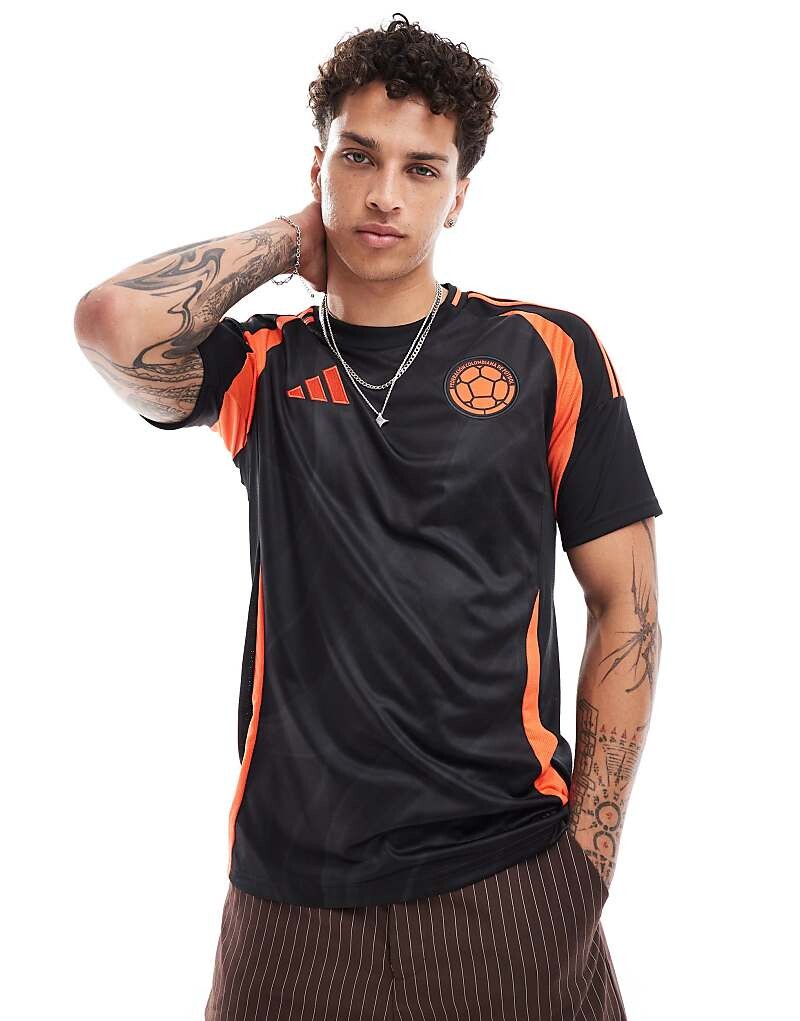 Adidas Football – Кубок Америки 24/25, Колумбия, выезд – Черная футбольная футболка