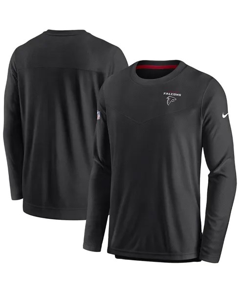Мужская черная футболка с длинным рукавом atlanta falcons sideline lockup performance Nike, черный