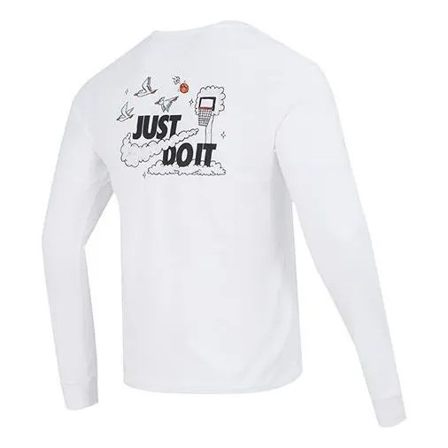 Футболка Nike Just Do It Long Sleeve T-Shirt 'White', белый