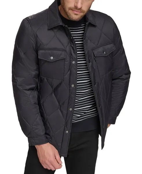 Мужская стеганая куртка-рубашка с луком Calvin Klein, черный