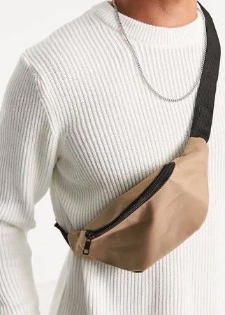 Светло-бежевая сумка-кошелек на пояс New Look-Светло-бежевый цвет