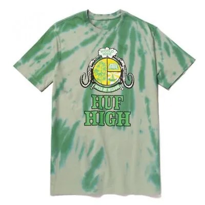 HUF High T-Shirt Мужская зелено-серая спортивная одежда Повседневная футболка для активного образа жизни