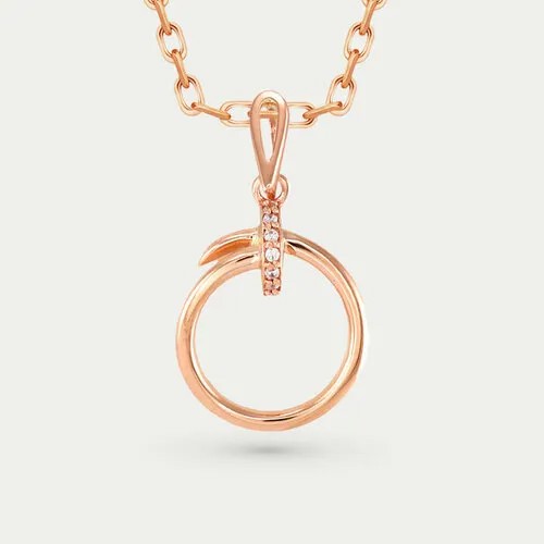 Подвеска GOLD CENTER, красное золото, 585 проба, фианит