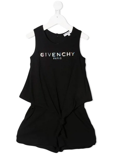 Givenchy Kids ромпер с логотипом и голографическим эффектом