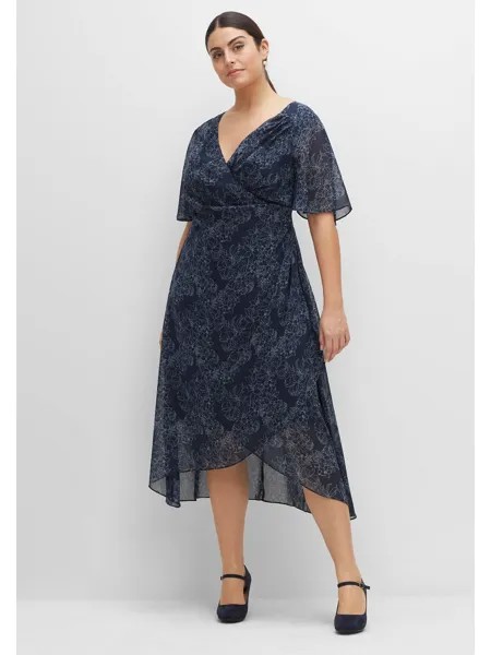 Платье sheego Chiffon, цвет nachtblau bedruckt