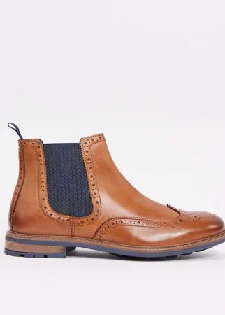 Светло-коричневые кожаные ботинки челси с контрастной вставкой Silver Street-Коричневый