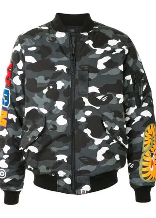 A BATHING APE® бомбер Camo Shark