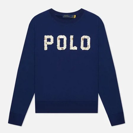 Женская толстовка Polo Ralph Lauren Seashell Logo Featherweight Fleece, цвет синий, размер XS