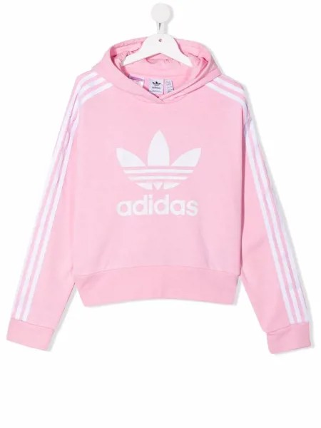 Adidas Kids укороченное худи с логотипом