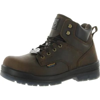 Мужские коричневые кожаные рабочие и защитные ботинки Skechers Argum 10 Wide (E) BHFO 0783