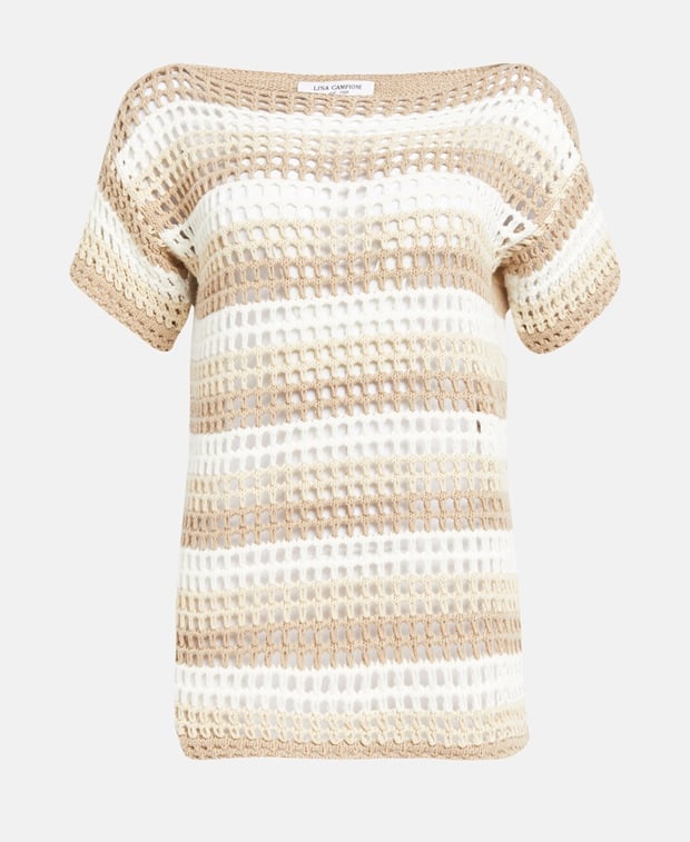Пуловер с короткими рукавами Lisa Campione, песочный