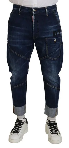 Джинсы DSQUARED2 Синие хлопковые повседневные мужские джинсы с отложным краем IT48/W34/M Рекомендуемая розничная цена 750 долларов США