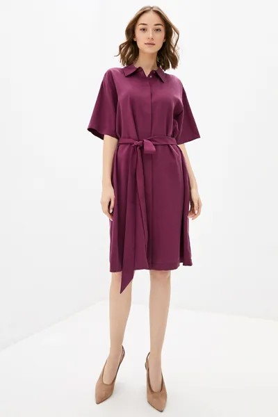 Платье-рубашка женское Baon B450023 бордовое S