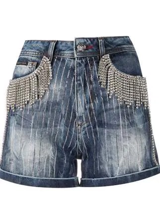 Philipp Plein джинсовые шорты с кристаллами