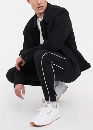 Черные джоггеры с махровой изнанкой New Look-Черный