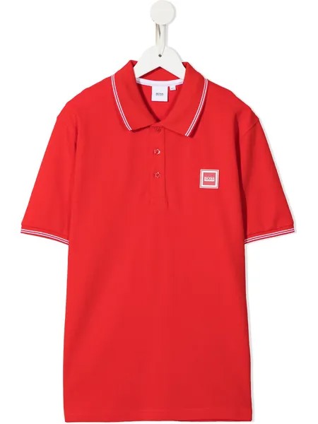 BOSS Kidswear рубашка поло с нашивкой-логотипом