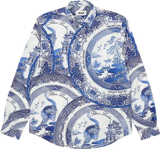 Рубашка Palace China Plate Shirt 'Navy', синий