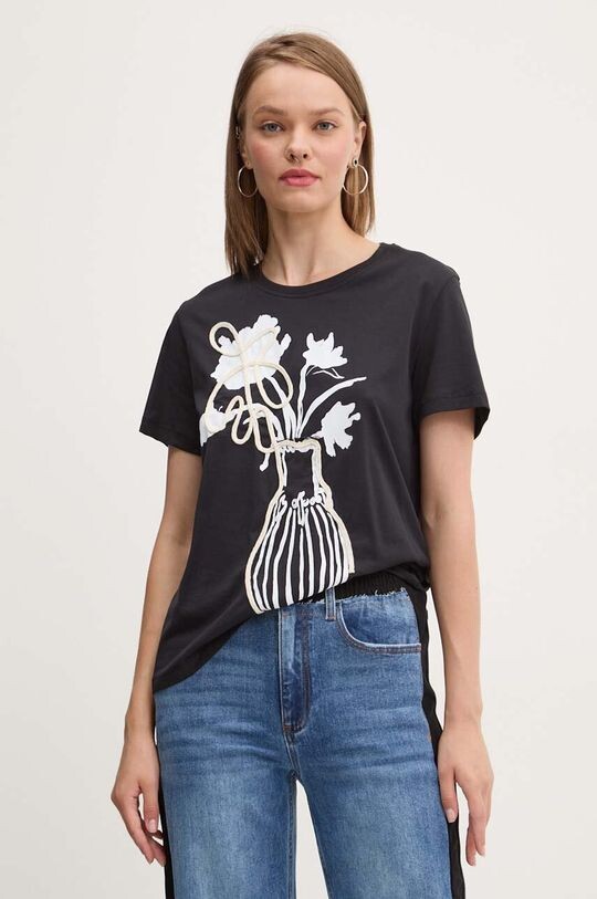 Хлопковая футболка SHADOW Desigual, черный