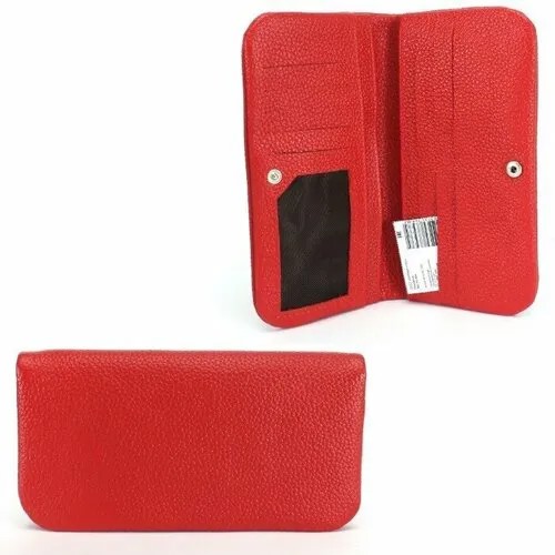 Портмоне женское Croco-ПР-804 натуральная кожа 3 отд, 11 карм, алый флотер (128) 228582