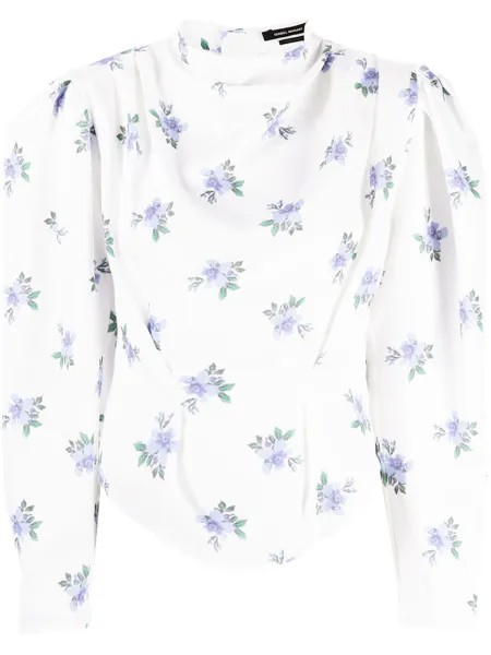 Isabel Marant драпированная блузка с цветочным принтом