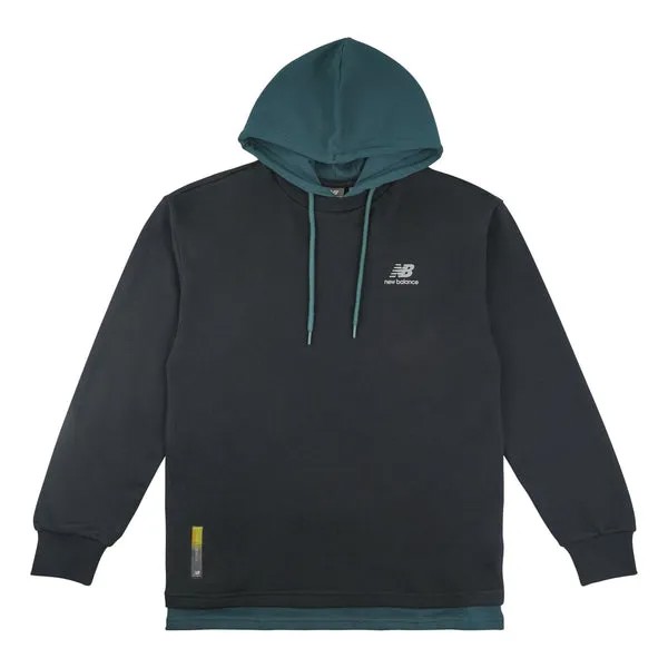 Толстовка New Balance Splicing Hooded Knit Pullover Casual Sports Black, черный