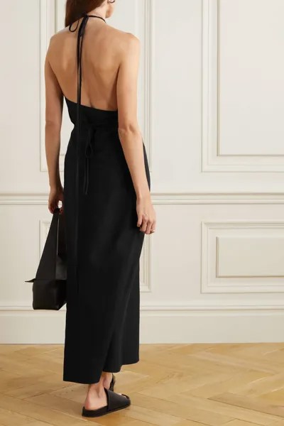 BASERANGE платье макси Ligo из шелковой вуали с вырезом халтер, черный