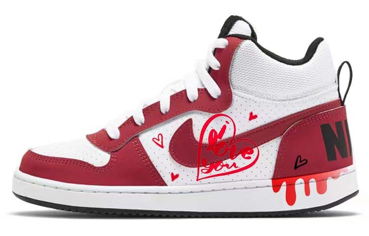 Кроссовки Nike Court Borough Series Skateboarding Shoes Women's Mid-top Red/white, красный
