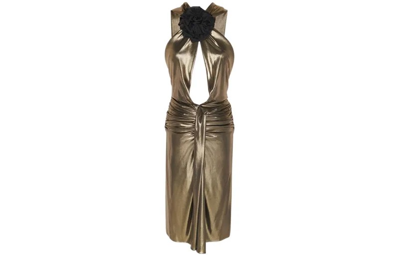 SAINT LAURENT Женское вечернее платье, цвет Gold