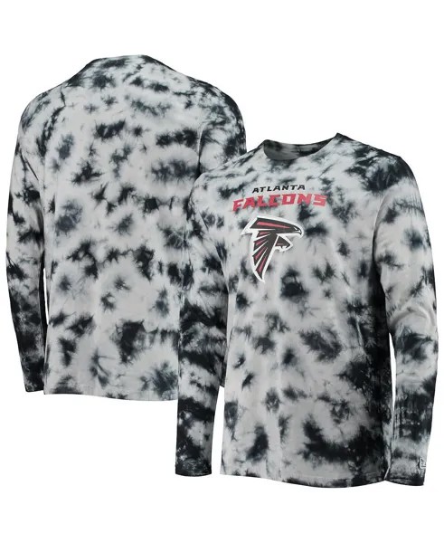 Мужская черная футболка с длинным рукавом atlanta falcons tie-dye New Era, черный