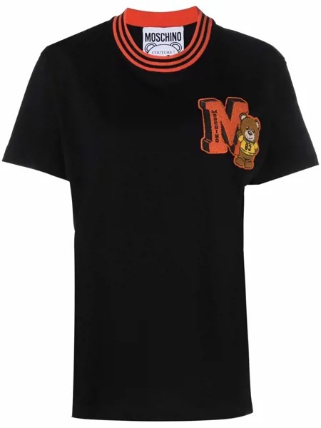 Moschino футболка с нашивкой-логотипом