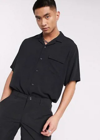 Черная рубашка с короткими рукавами COLLUSION-Черный