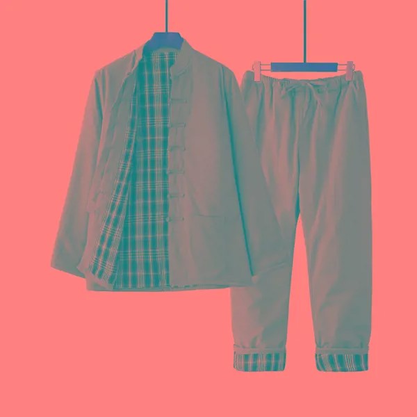 Зимний хлопковый костюм Тан Hanbok, хлопковая стеганая куртка, повседневные штаны, мужские китайские ретро утепленные куртки с пряжкой