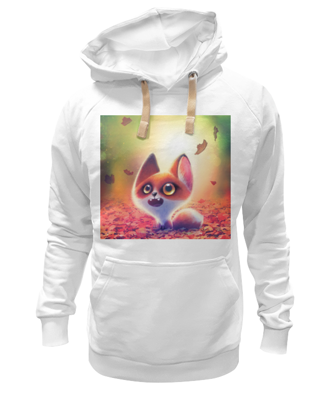 Худи Printio Лисенок белое 2XL